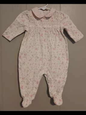 Laura Ashley Vintage Girls 6 Months Floral Romper Pajama